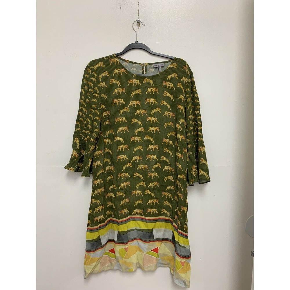$170 Anthropologie Conditions Apply Luisetta Tiger Print Tunic Dress Size Medium